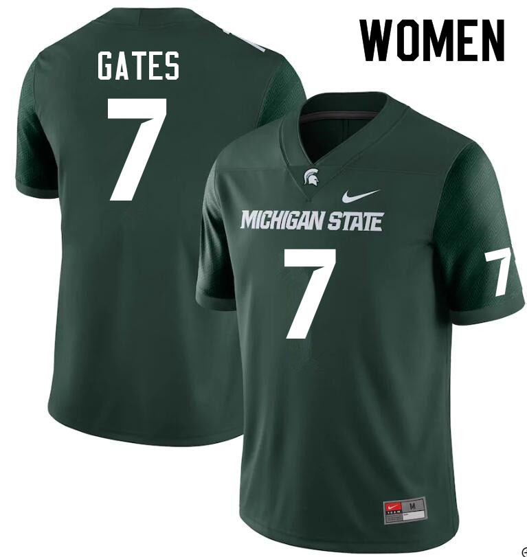 Women #7 Antonio Gates Michigan State Spartans College Football Jerseys Sale-Green